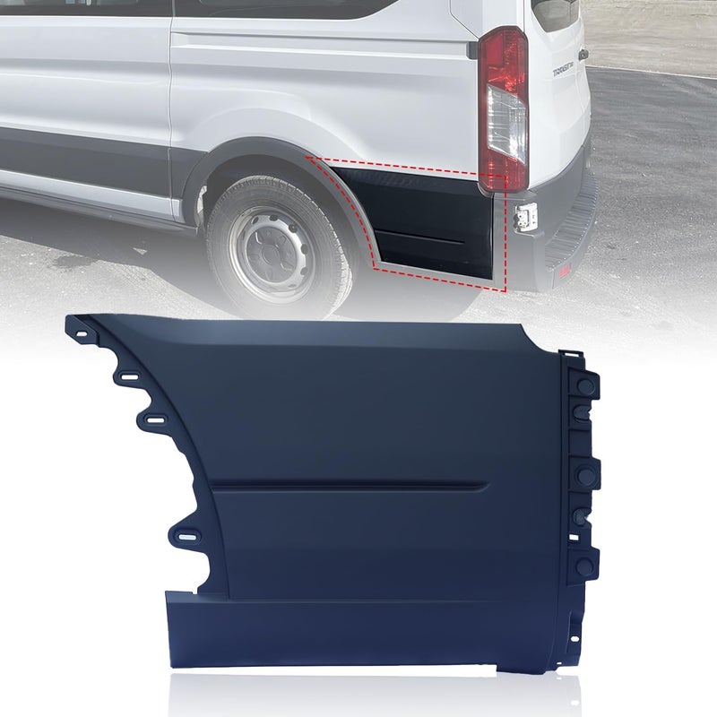 Spwrney Rear Lower Quarter Panel Trim Molding Cover Compatible with Transit 150 250 350 2015 2016 2017 2018 2019 Bumper Cover Extension Accessories, Left Driver Side, 1PC - Image 1